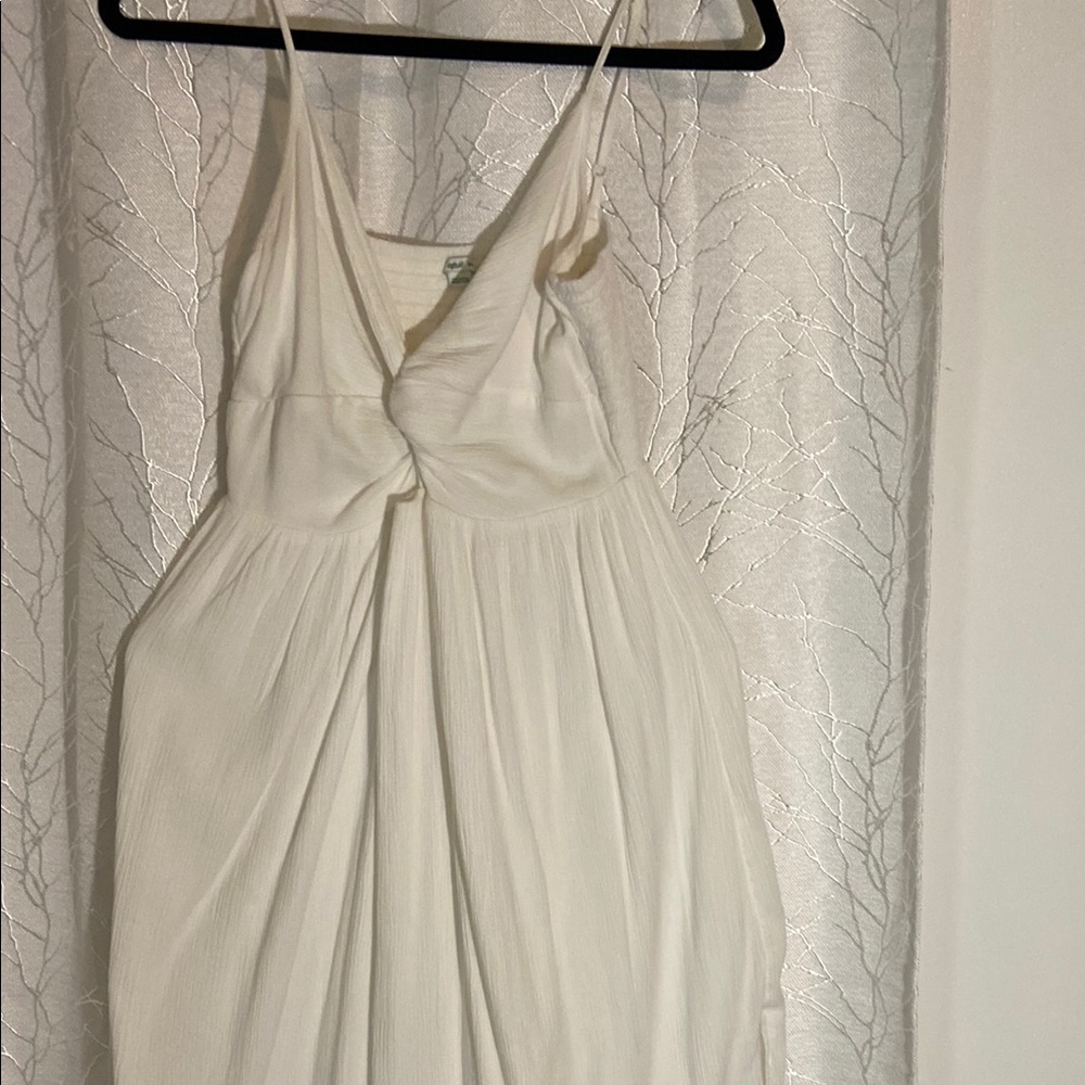 Cream Ruched Sleeveless Sundress